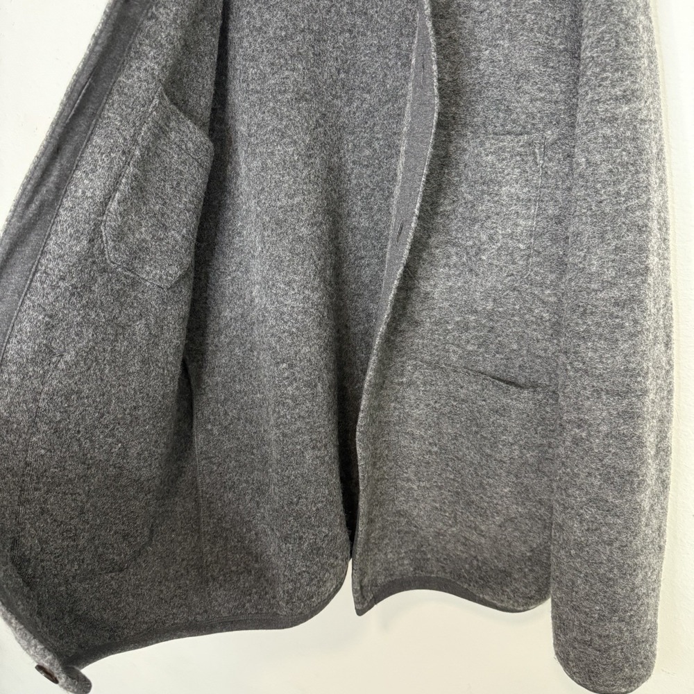 UNIVERSAL WORKS Mens Grey Wool Fleece Marled Cardigan Jacket Button Down XL - Picture 4 of 6